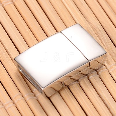 Tarnish Resistant Smooth Surface 304 Stainless Steel Rectangle Magnetic Clasps with Glue-in Ends STAS-I045-05B-1