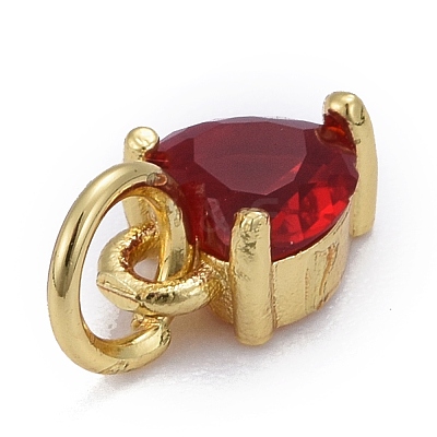 Brass Micro Pave Cubic Zirconia Charms KK-P192-08-G07-1