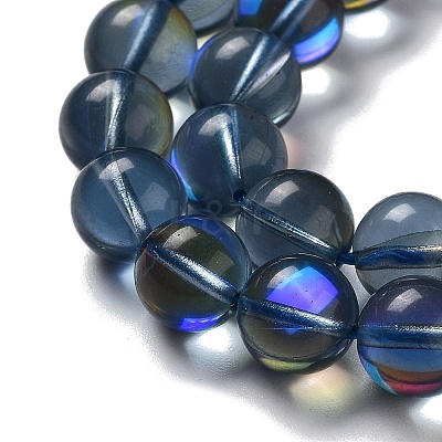 Synthetic Moonstone Beads Strands G-P528-J03-23-1
