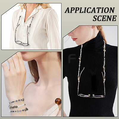 1Pc Polymer Clay with Alloy and Crystal Neck Strap for Eyeglasses AJEW-CN0005-04E-1