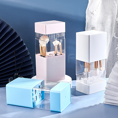ABS with Plastic Cosmetic Brush Storage Container AJEW-WH0168-18C-1