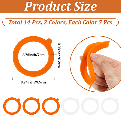 14Pcs 2 Colors Silicone Jar Gaskets AJEW-CN0007-09-1