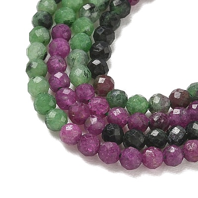 Gradient Natural Ruby in Zoisite Beads Strands GG-CBA2E9C-A03-3mm-1