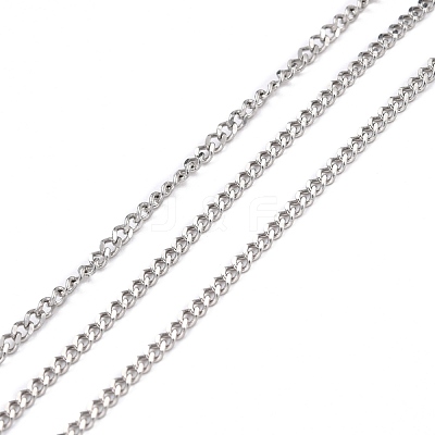 Tarnish Resistant 304 Stainless Steel Curb Chains CHS-D033-02P-03-1