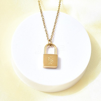 304 Stainless Steel Rolo Chain Pendant Necklaces NJEW-S444-01G-19-1