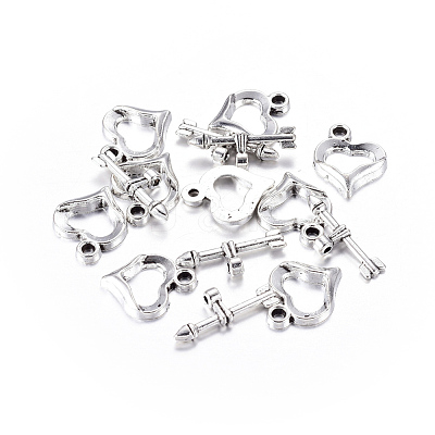 Tibetan Style Heart Toggle Clasps LF1109Y-NF-1