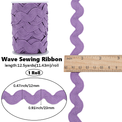 Polyester Wave Lace Trim Ribbon OCOR-GF0004-36B-07-1