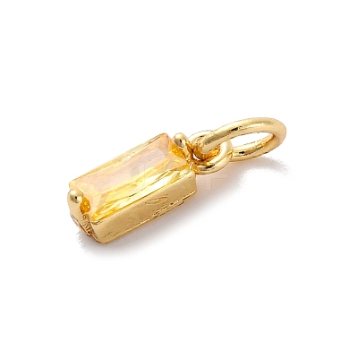 Brass Pave Cubic Zirconia Charms KK-F894-13G-06-1