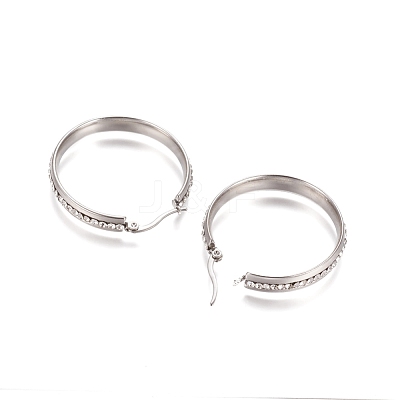 304 Stainless Steel Geometric Hoop Earrings for Women STAS-D171-33C-P-1