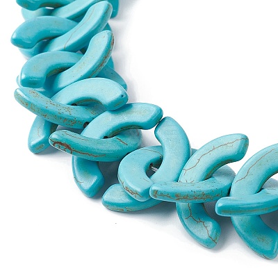 Dyed Synthetic Turquoise Arch Beaded Bib Necklaces NJEW-P279-01B-1