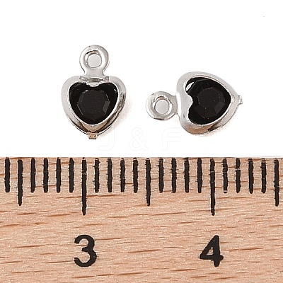 Heart Rack Plating Brass Glass Pendants KK-S385-01P-01-1