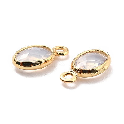 Eco-Friendly Brass with Glass Pendants KK-K268-01F-1