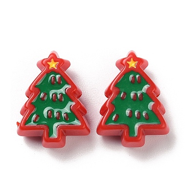 Christmas Decorations Theme Opaque Acrylic Bead with Enamel OACR-Z021-01A-1