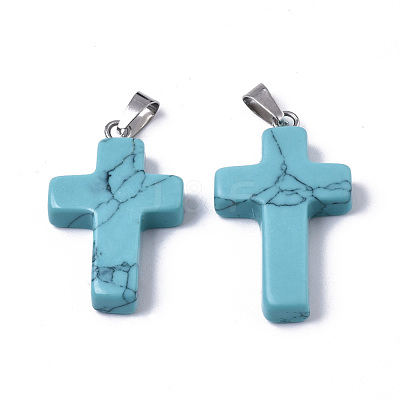Synthetic Turquoise Pendants G-J354-06A-1