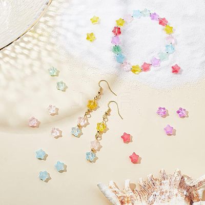 Transparent Spray Painted Glass Beads GLAA-FH0001-18-1
