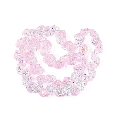 Electroplate Transparent Glass Beads Strands EGLA-N056-02A-02-1