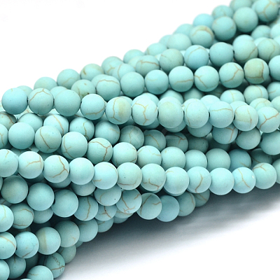 Synthetic Howlite Bead Strands X-G-P286-16-6mm-1-1