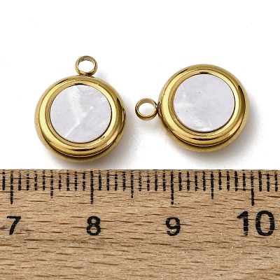 304 Stainless Steel Resin Pendants STAS-P406-15C-G-1