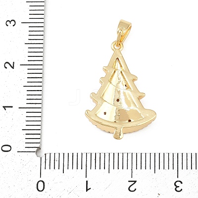 Christmas Brass Micro Pave Cubic Zirconia Pendants KK-K413-01D-G-1