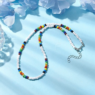 Bohemia Glass Seed Beaded Necklaces NJEW-JN04780-1