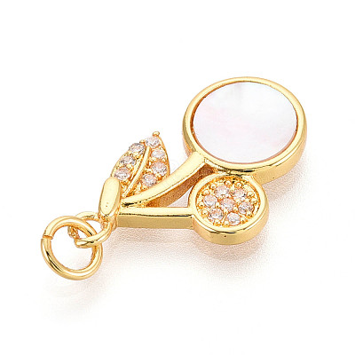 Brass Micro Pave Clear Cubic Zirconia Pendants KK-N268-80G-1