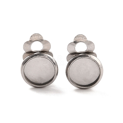 Non-Tarnish 316 Stainless Steel Clip-on Earring Findings X-STAS-I187-02B-P-1