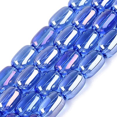 Electroplate Transparent Glass Beads Strands EGLA-Q132-03B-A04-1