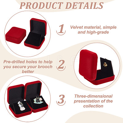 Flocking Plastic Badge Storage Box CON-WH0105-04C-1