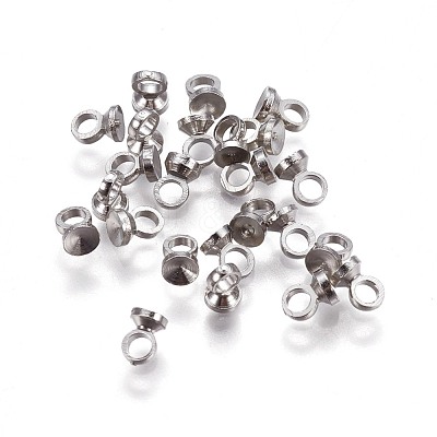 Brass Bead Cap Pendant Bails KK-F792-06P-1