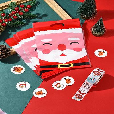 Christmas Theme Rectangle Plastic Zip Top Candy Storage Bags OPP-FS0001-11-1