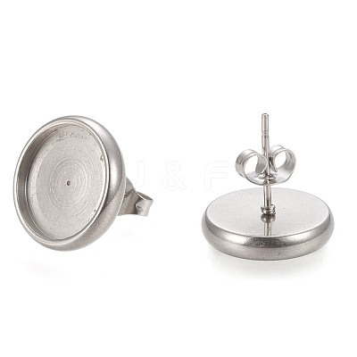 Non-Tarnish 304 Stainless Steel Stud Earring Settings STAS-K202-05E-P-1