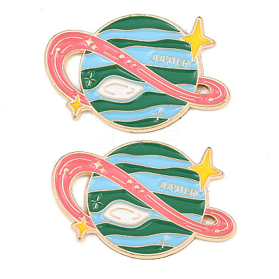 Space Planet Alloy Enamel Cabochons AL-CBA1A6F-07KCG-D-1