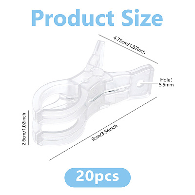 20Pcs ABS Plastic Clothes Drying Clip AJEW-WH0410-190A-1