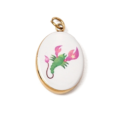 Printed 304 Stainless Steel Pendants SA-CBACFAA-05G-A-1