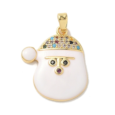 Christmas Brass Micro Pave Cubic Zirconia Pendants LS-KK-K305-07D-01-1
