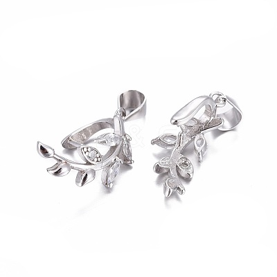 Anti-Tarnish Rhodium Plated 925 Sterling Silver Pendant Bails STER-L058-023P-1