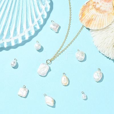 10Pcs 10 Styles Natural Baroque Keshi Pearl Pendants KK-CJ0003-62-1