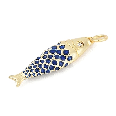 Brass with Cubic Zirconia Pendants KK-G522-43G-01-1