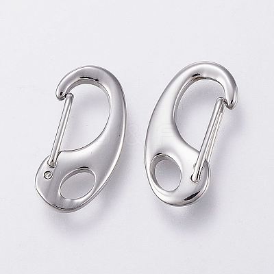 Non-Tarnish 304 Stainless Steel Push Gate Snap Keychain Clasp Findings X-STAS-G039-05P-1