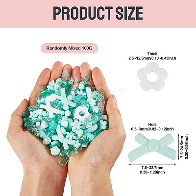 100G Transparent & Opaque Acrylic Beads TACR-TA0001-57C-1