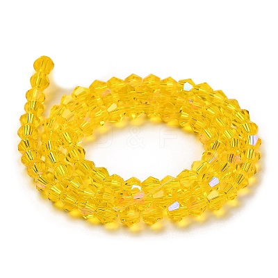 Transparent Electroplate Glass Beads Strands GLAA-F029-4mm-D22-1
