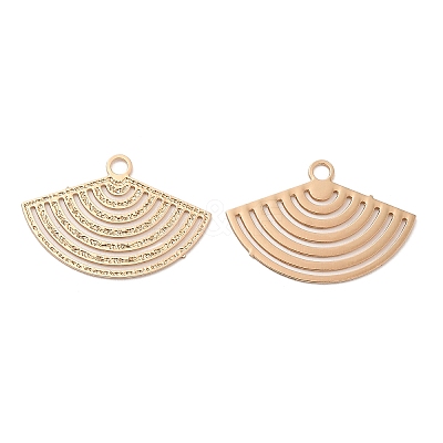 Long-Lasting Plated Brass Filigree Pendants KK-K336-19KCG-1