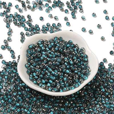 Transparent Inside Colours Glass Seed Beads SEED-H002-A-C223-1