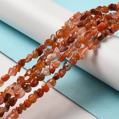 Natural South Red Agate Beads Strands G-D081-A07-1