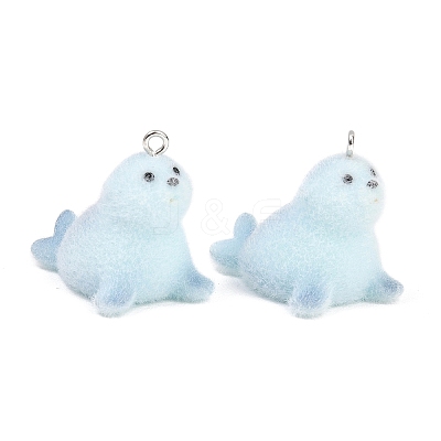Flocking Opaque Resin Pendants RESI-P053-03B-P-1