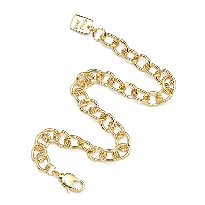 Brass Cable Chain Bracelets BJEW-H537-11G-1