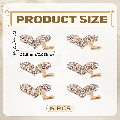6Pcs Alloy Rhinestone Brooches JEWB-LP0002-06-1