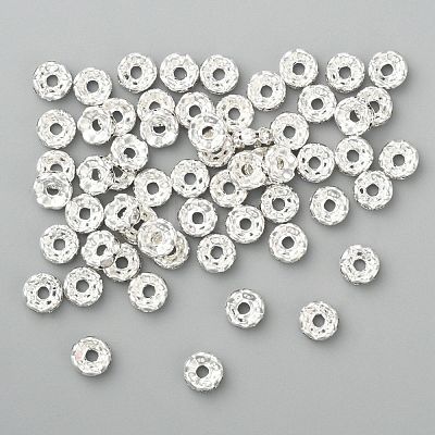 Brass Crystal Rhinestone Spacer Beads X-RB-A006-6MM-S-1