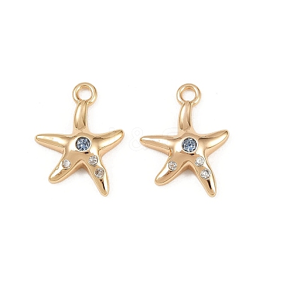 Brass Micro Pave Cubic Zirconia Charms KK-G535-05A-G-1