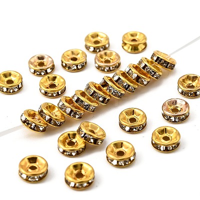 Iron Crystal Rhinestone Spacer Beads RB-A009-6MM-G-1